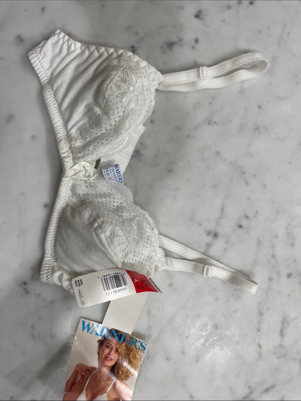 Warner's White Lace-Trim Soft Unlined Bra